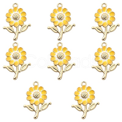 8Pcs Alloy Enamel Pendants ENAM-YW0002-31H-1