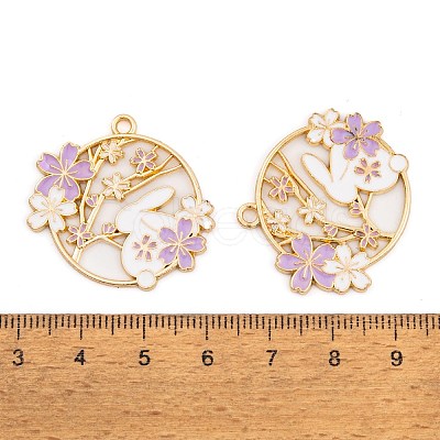 Rack Plating Alloy Enamel Pendants FIND-A040-05B-01G-1
