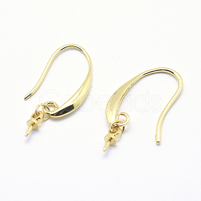 Brass Earring Hooks LS-KK-L151-02G-NR-1