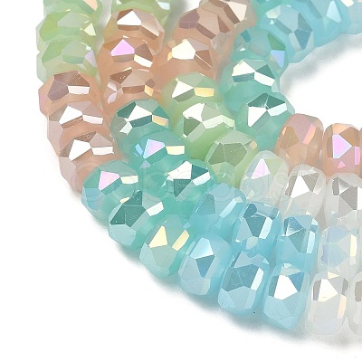 Electroplate Transparent Glass Beads Strands EGLA-K015-17-1
