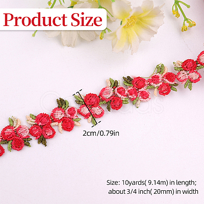 Flower Polyester Jacquard Ribbon FABR-PW0001-248B-1