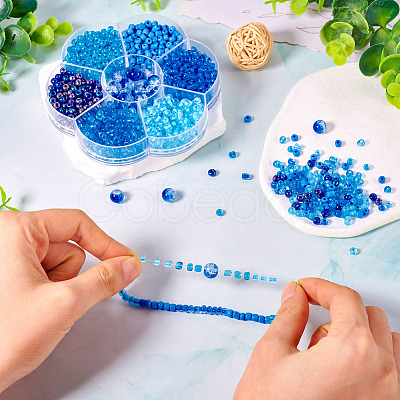7 Styles Glass Seed Beads SEED-TA0001-41B-1