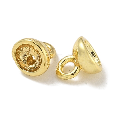 Brass Bead Cap Pendant Bails KK-P284-15G-01-1