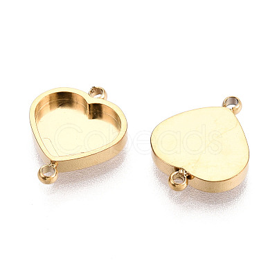304 Stainless Steel Connector Cabochon Settings STAS-N115-38G-1