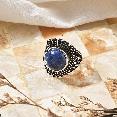 Natural Lapis Lazuli Adjustable Rings RJEW-I108-03AS-02-1