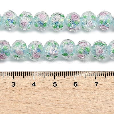 Handmade Foil Lampwork Beads Strands FOIL-S136-001G-1