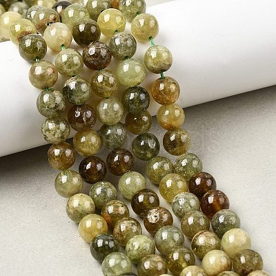 Natural Green Garnet Beads Strands G-G344-A04-8mm-1