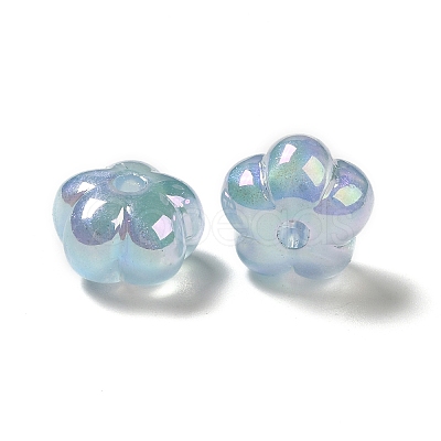 UV Plating Rainbow Iridescent Acrylic Beads PACR-M002-05C-1