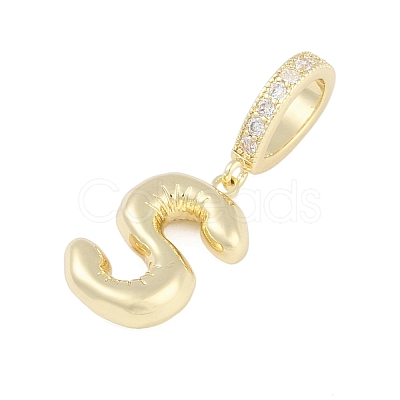 Brass Micro Pave Clear Cubic Zirconia Pendants KK-M289-01S-G-1