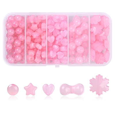 5 Styles Imitation Jelly Acrylic Beads MACR-YW0001-96-1