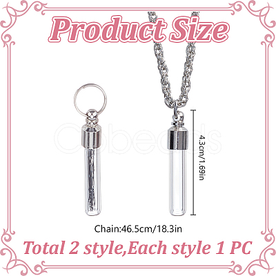 2Pcs Brass and Glass Wishing Bottle Pendants HJEW-DR00220-1