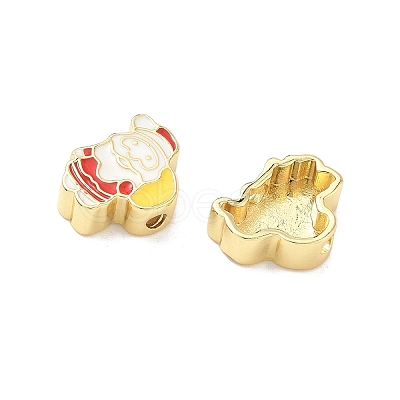 Christmas Brass Enamel Beads KK-I474-G10-1