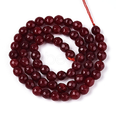 Dyed Natural White Jade Beads Strands G-T139-6mm-60-12-1