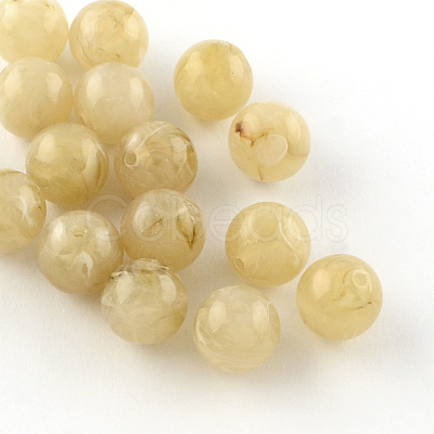 Round Imitation Gemstone Acrylic Beads OACR-R029-6mm-14-1