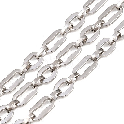 201 Stainless Steel Oval Link Chains CHS-F024-02A-P-1