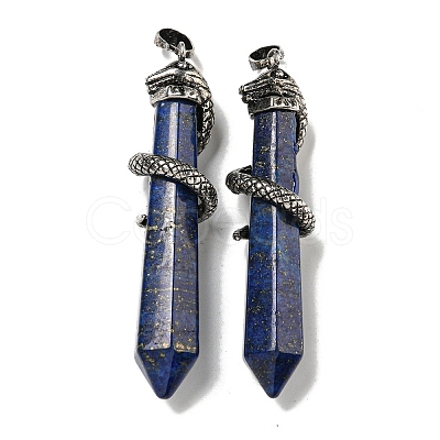 Dyed Natural Lapis Lazuli Pointed Big Pendants G-F766-07AS-04-1