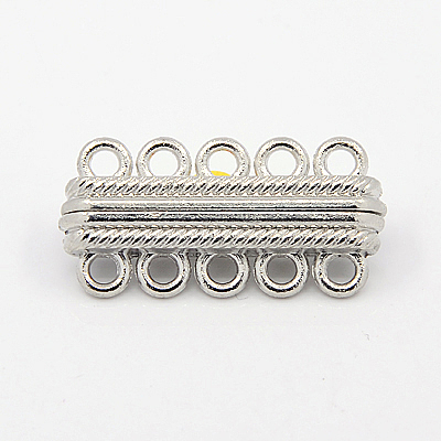 Alloy Magnetic Clasps with Loops PALLOY-E281-P-1