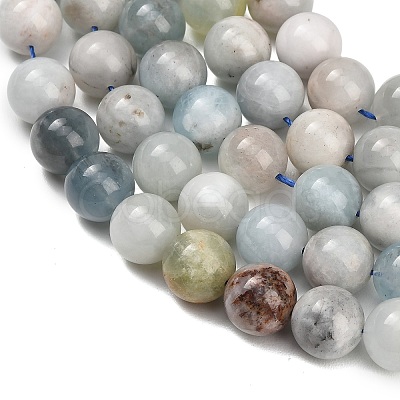 Natural Aquamarine Beads Strands GG-CBA1CAF-A02-12mm-1