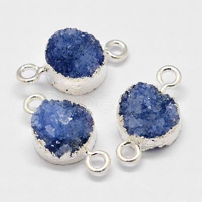 Electroplated Natural & Dyed Druzy Agate Links connectors G-N0168-014A-1