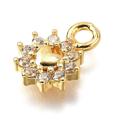 Brass Micro Pave Cubic Zirconia Pendants KK-D385-02G-03-1