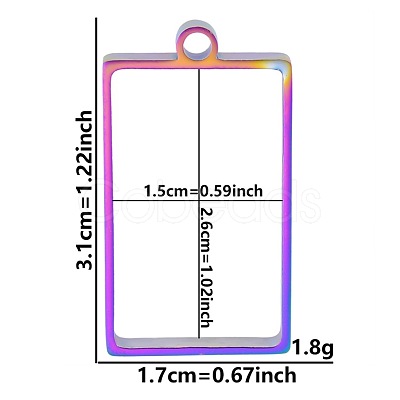 Stainless Steel Open Back Bezel Pendants PW-WGB5BE7-37-1