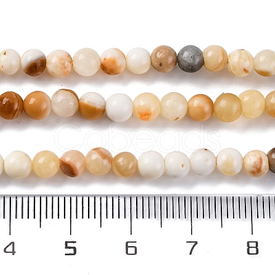 Natural Yellow Jade Beads Strands G-F591-17-4MM-1