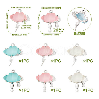 6Pcs 6 Styles Opaque Resin Pendants FIND-TA0002-50-1