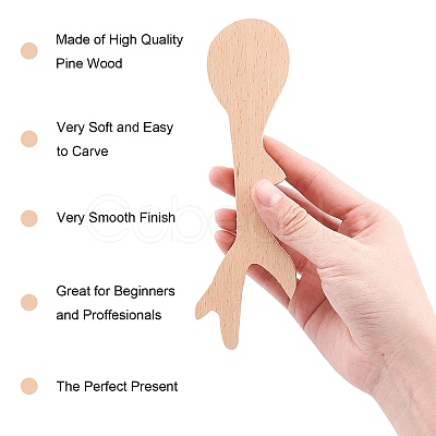 Unfinished Beech Wood Blank Spoon WOOD-WH0108-73-1