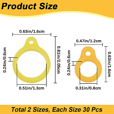60Pcs 2 Style Silicone Pendant SIL-GF0001-42A-1