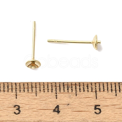 Brass Studs Earrings Finding KK-K383-01B-G-1