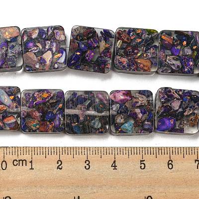 Dyed Natural Imperial Jasper with Resin Beads Strands G-G083-C02-01-1