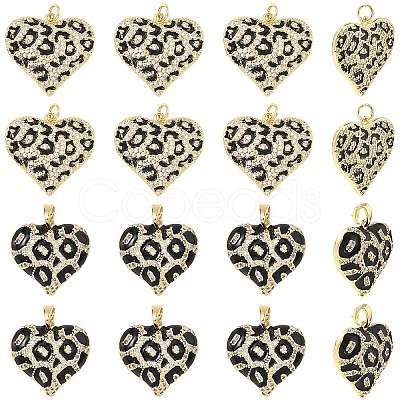 2Pcs 2 Styles Rack Plating Brass Cubic Zirconia Pendants KK-YW0004-08-1