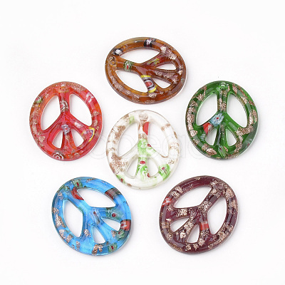 Handmade Millefiori Glass Lampwork Pendants LAMP-S189-09-B-1