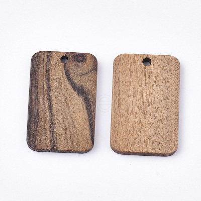 Undyed Walnut Wood Pendants X-WOOD-T023-05-1