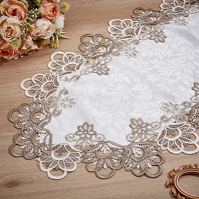 Polyester Embroidery Flower  Lace Ribbon OCOR-WH0082-328-1