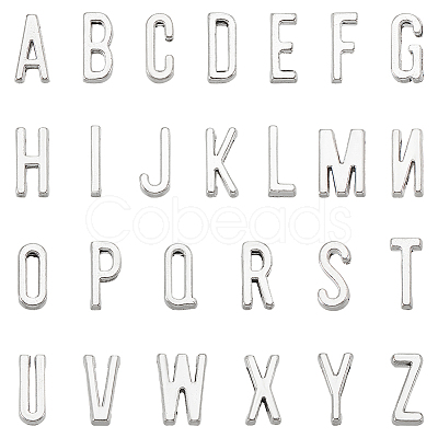 Tibetan Style Alloy Alphabet Slide Charms TIBEP-PH0004-49AS-1