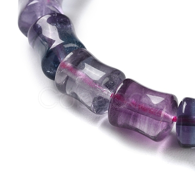 Natural Fluorite Beaded Stretch Bracelets for Women BJEW-C081-06-1
