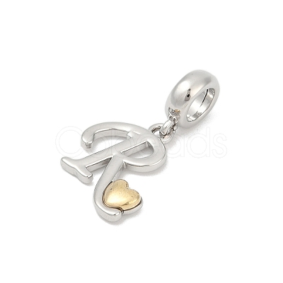 Brass European Dangle Charms KK-Z097-01R-GP-1