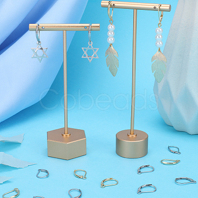 100Pcs 2 Colors 304 Stainless Steel Leverback Earring Findings STAS-SC0006-67-1