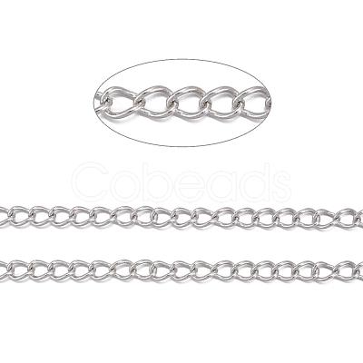 Tarnish Resistant 304 Stainless Steel Twist Chains CHS-K001-24-3mm-1