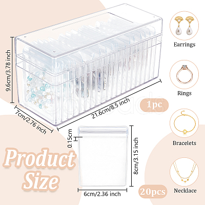 Transparent Acrylic Jewelry Storage Box Sets CON-WH0110-007A-1