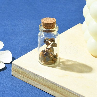 Transparent Glass Wishing Bottle Decoration AJEW-JD00011-06-1