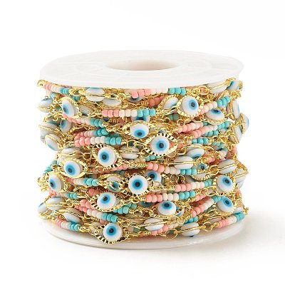 Glass Evil Eye Link Chain CHC-E024-12G-1