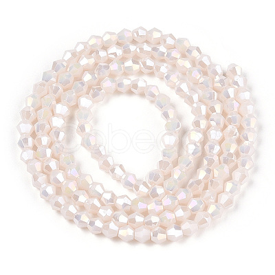 Opaque Solid Color Electroplate Glass Beads Strands EGLA-A039-P2mm-B06-1