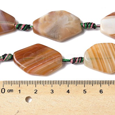 Natural Banded Agate/Striped Agate Beads Strands G-G196-A01-01-1