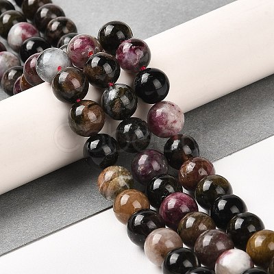 Natural Multicolor Tourmaline Beads Strands G-B048-B02-02-1