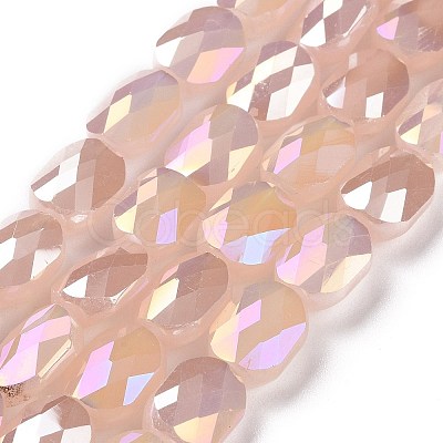 Faceted Electroplated Glass Beads Strands GLAA-G092-C-1
