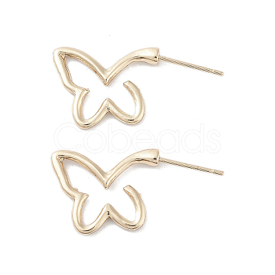 Butterfly Alloy Studs Earrings for Women EJEW-H309-11KCG-1