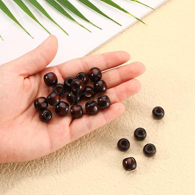 Coconut Brown Barrel Natural Wood Beads X-WOOD-S030-08-LF-1