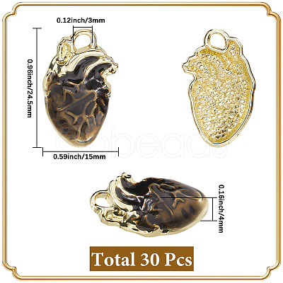 30Pcs Rack Plating Alloy Enamel Pendants FIND-SC0015-12A-1